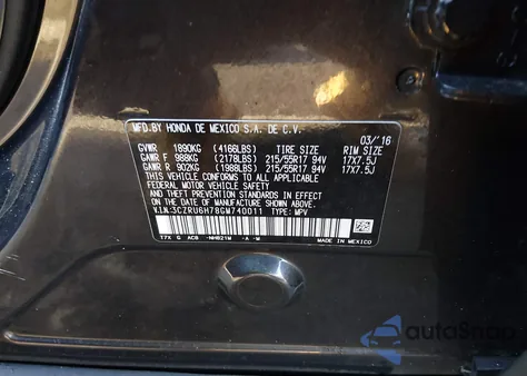 2016 Honda Hr-V Ex-L z USA, uszkodzony, nr VIN 3CZRU6H78GM740011